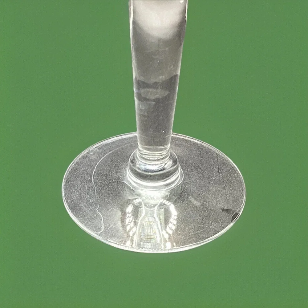 Vintage Clear Glass Bud Vase w/ Egret Bird Etching‎ Floral Vase Decorative